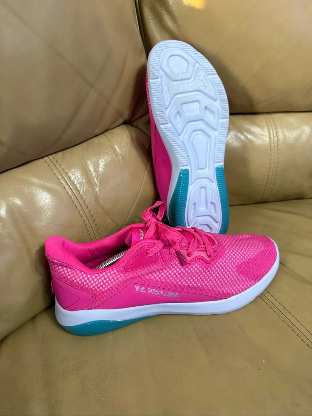 U.S. Polo Assn Fuel-M Hot Pink Teal Sneakers Women's Size 10 NWT